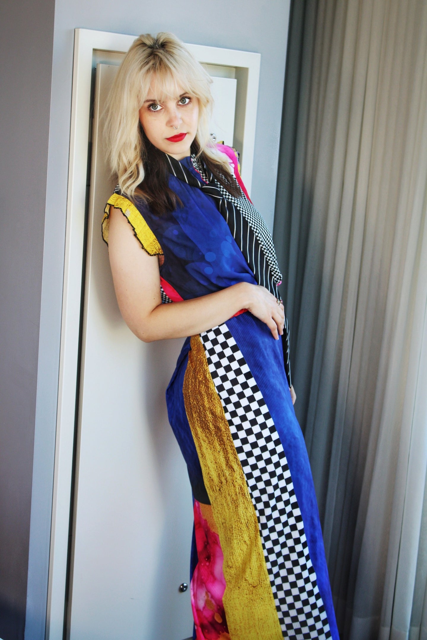 Color Block Striped Skirt