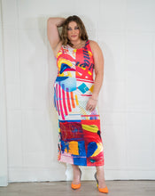 Load image into Gallery viewer, White and Multi Long Jersey Dress
