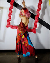 Load image into Gallery viewer, Red Graphic Halter Maxi Dress
